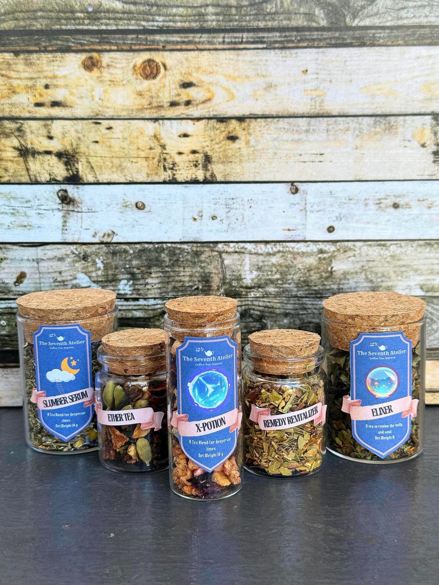 D Monster Tea Gaming Gift Loose Leaf Fantasy Brew Custom Jar Blue Label Dragon Set Herbal Collection Gaming Party Present Bundle Glass Set