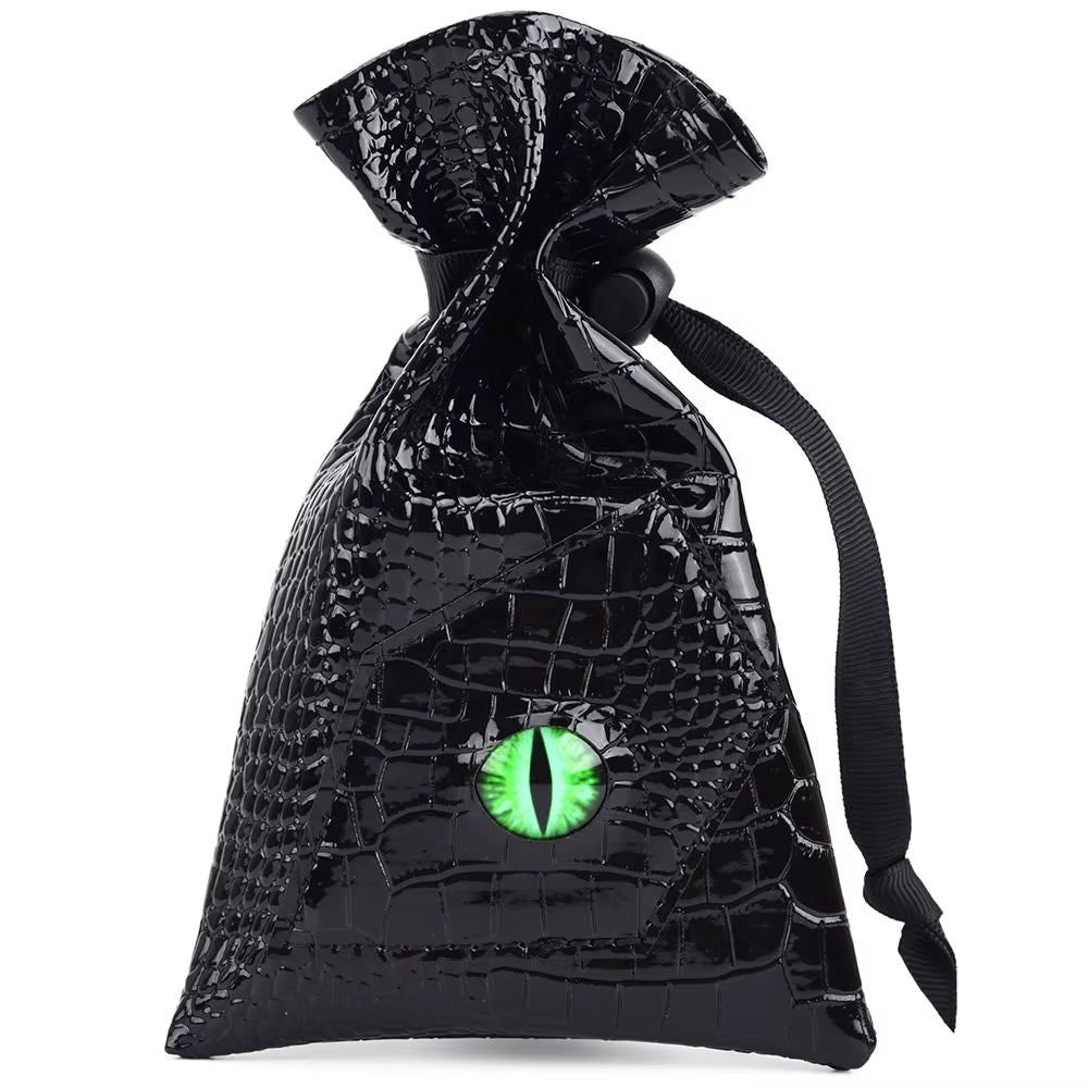 Dragon Eye Dice Bag Drawstring PU Leather DND Dice Storage Bag for Dnd Dice Coins and Other Accessories