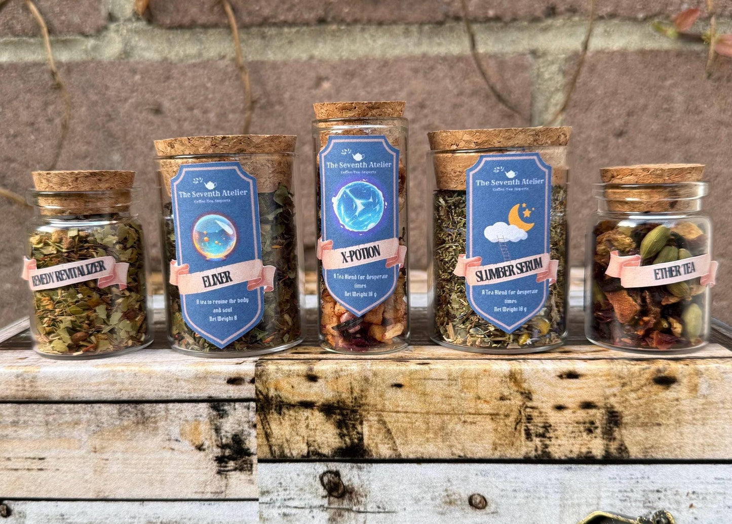 D Monster Tea Gaming Gift Loose Leaf Fantasy Brew Custom Jar Blue Label Dragon Set Herbal Collection Gaming Party Present Bundle Glass Set
