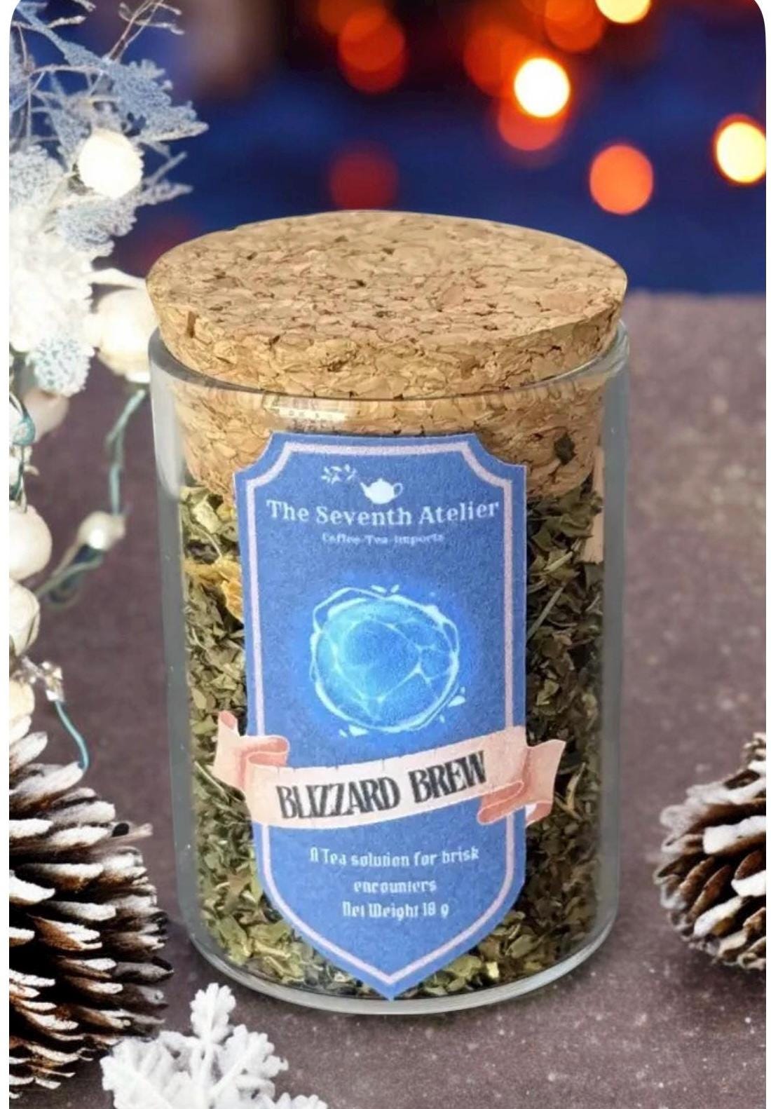 Fantasy Tea Gift for Gamer Present Bundle Loose Leaf Dragon Brew Glass Jar Blue Label Custom Set Herbal Collection Monster Tea Party Gift