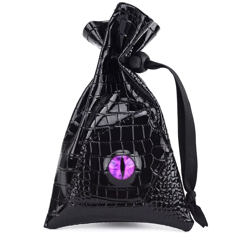 Dragon Eye Dice Bag Drawstring PU Leather DND Dice Storage Bag for Dnd Dice Coins and Other Accessories