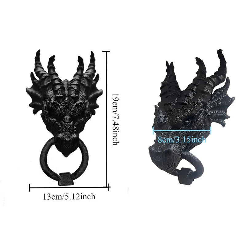 Dragon Door Knocker Goth Home Decor Gothic Home Dragon Wall Decor for Home Office Decor Dragon Head Statue Decoration