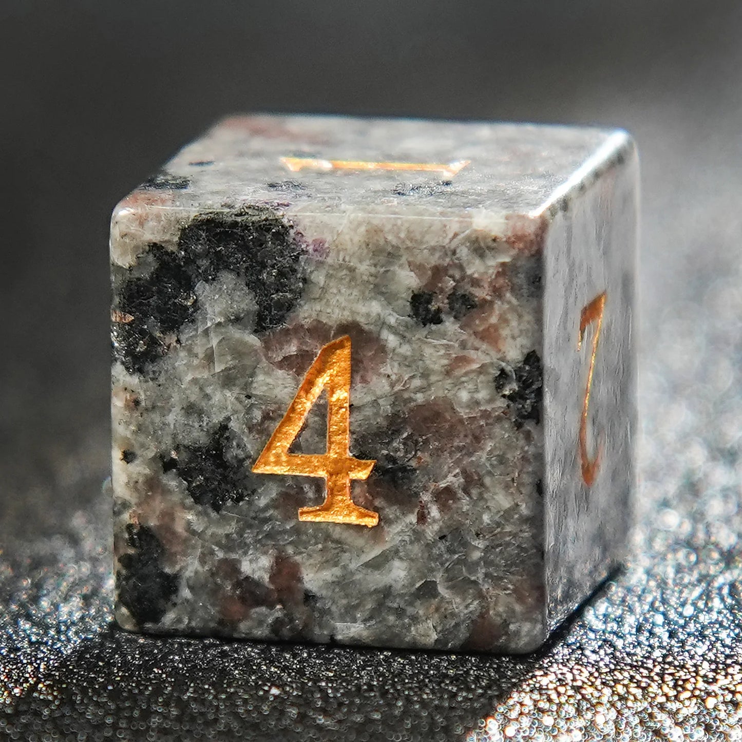 7Pcs DND Flame Stone Gemstone Dice Volcanic Rock Dice Set Multi-Sided Polyhedral Dice for D&D Game COC Role Playing RPG Table