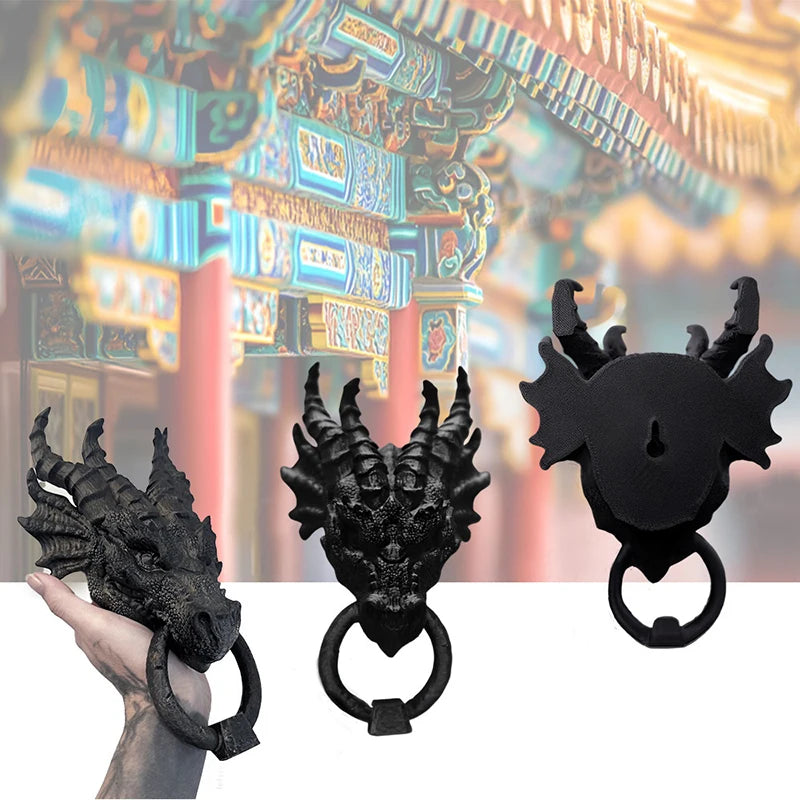 Dragon Door Knocker Goth Home Decor Gothic Home Dragon Wall Decor for Home Office Decor Dragon Head Statue Decoration