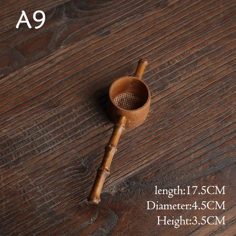 Japanese-Style Tea Ceremony Bamboo Wooden Tea Filter Mesh Tea Infuser Reusable