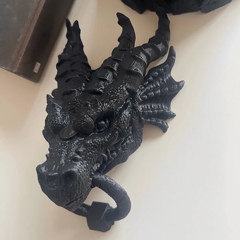 Dragon Door Knocker Goth Home Decor Gothic Home Dragon Wall Decor for Home Office Decor Dragon Head Statue Decoration