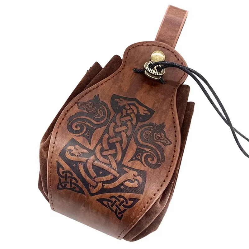 Genuine Leather for DND Dice Bag Tray 5 Celtic Designs Cute Drawstring Pouch D&D Roleplaying RPG Gift Ideas Coin Purse
