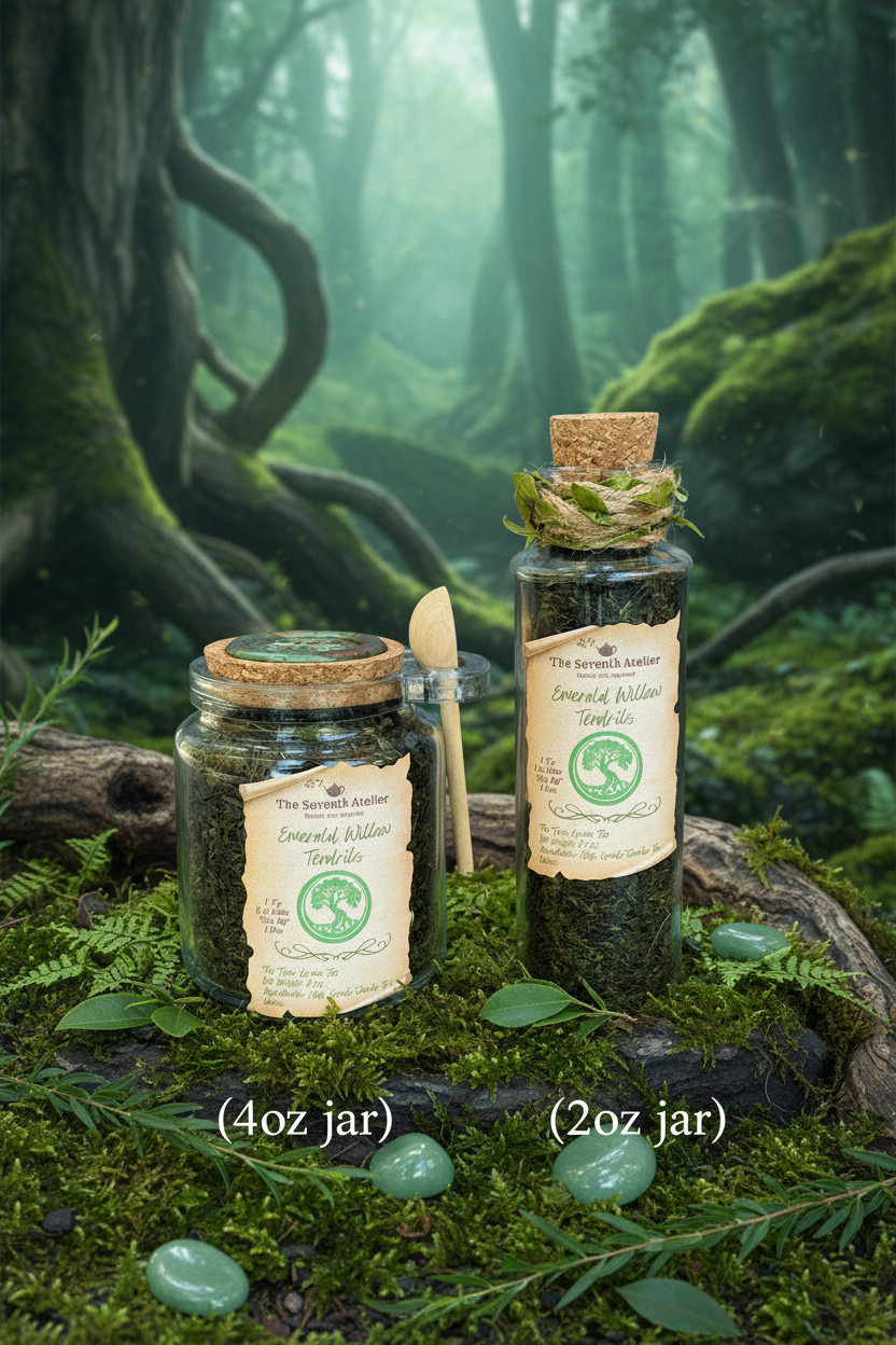 Emerald Willow Tendrils Green Tea | Japanese Sencha Tea | Loose Leaf | Elven Brew