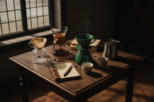 Pour over coffee brewing methods comparison — Origami, V60, Chemex, and Kalita Wave drippers guide