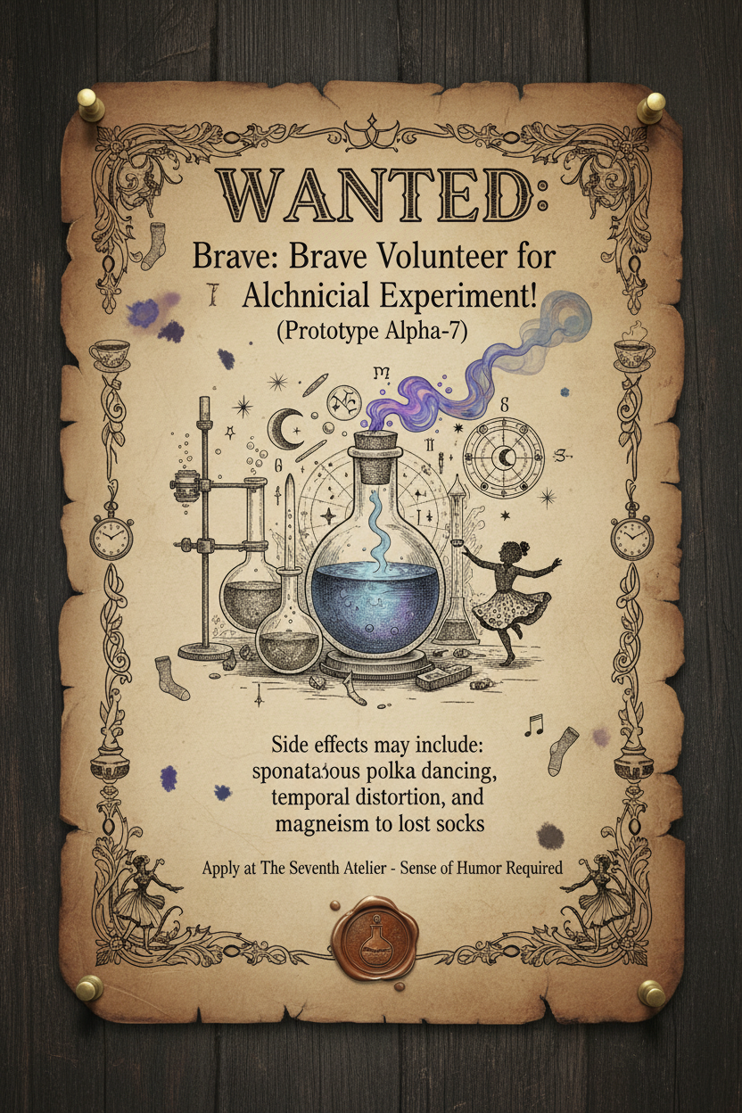 Wanted: Brave Volunteer for Alchemical Experiment!