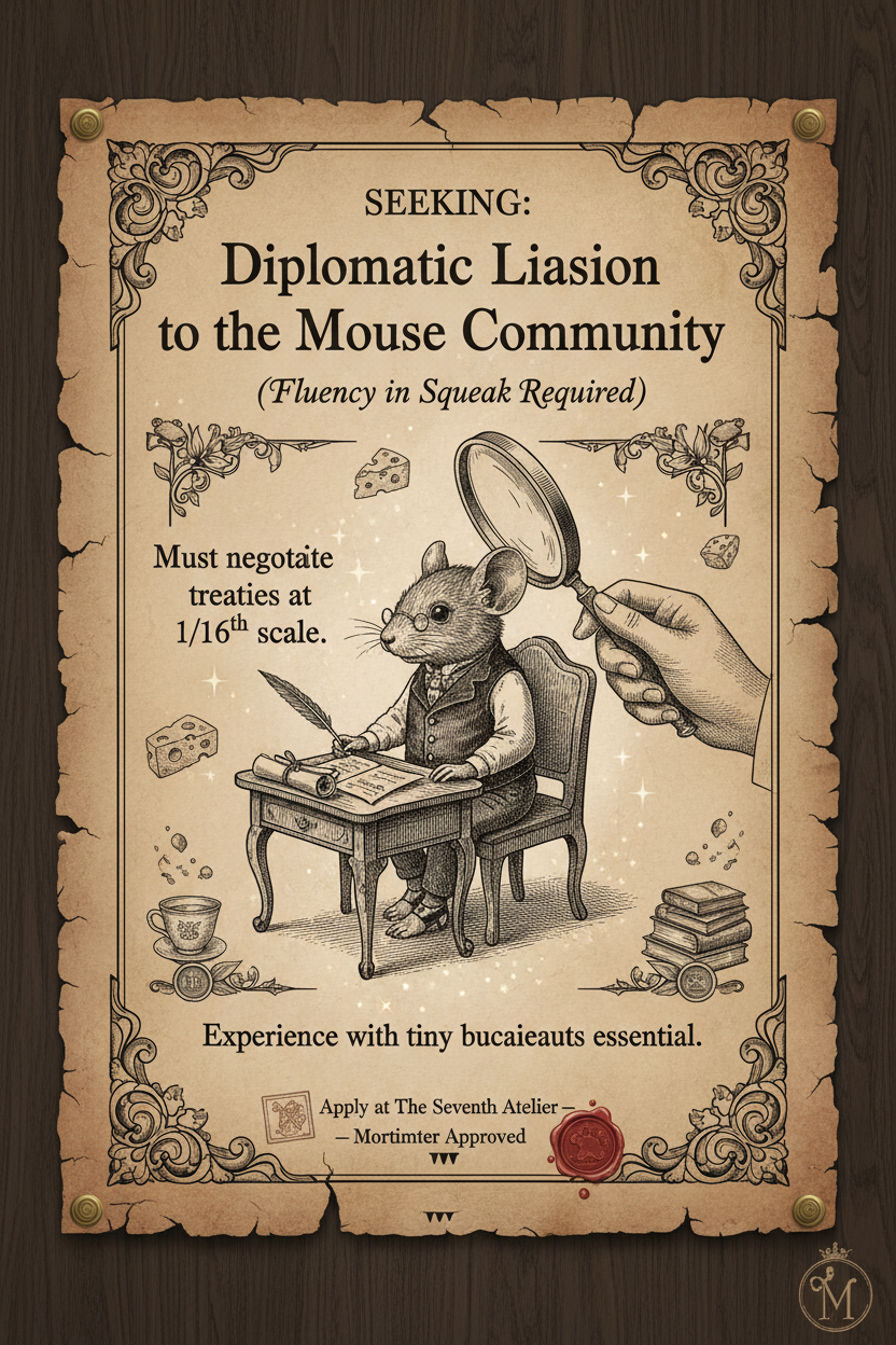 Seeking: Diplomatic Liaison to the Mouse Community (Fluency in Squeak Required)