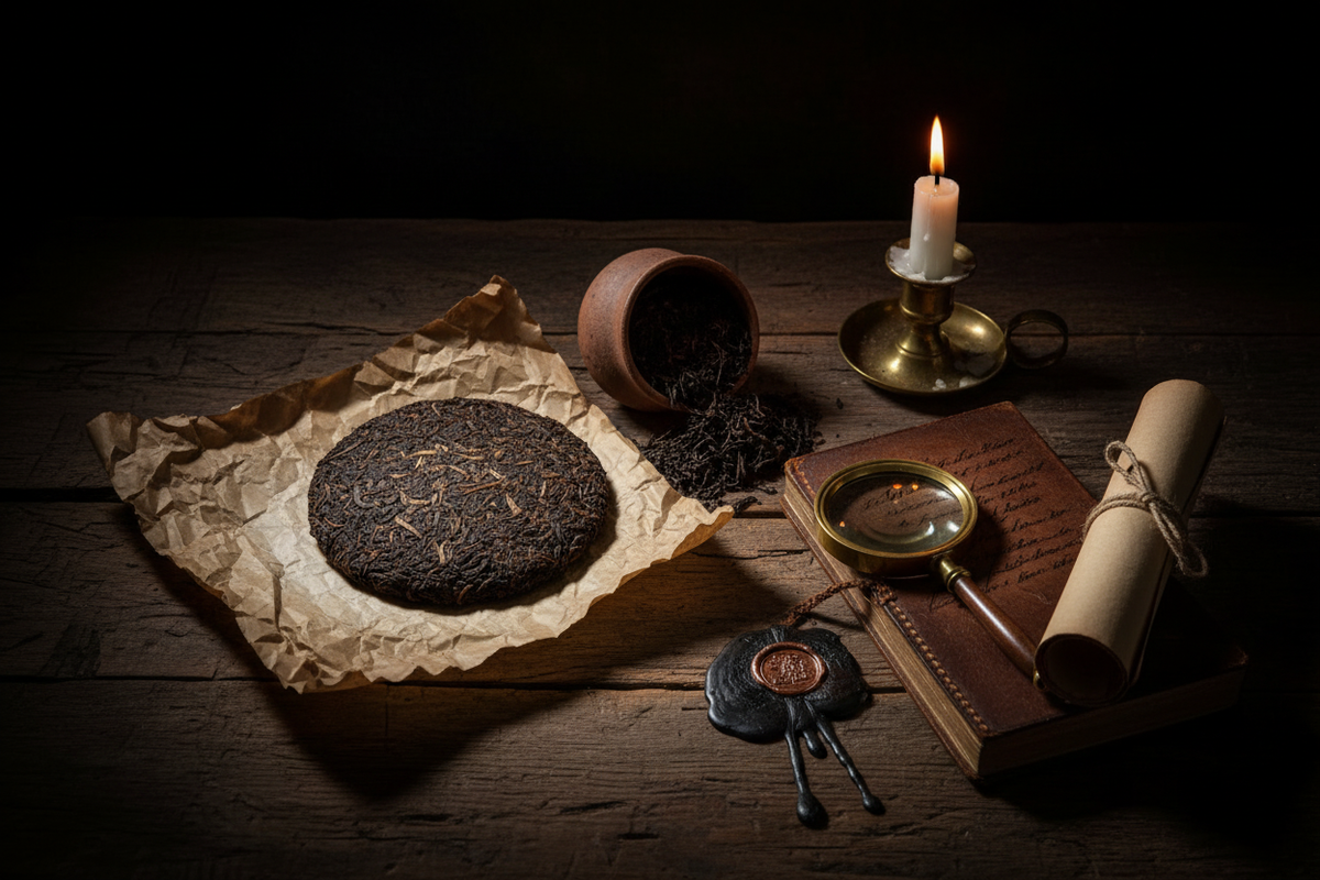 Pu-erh Gushu ancient tree tea cake, Goishi-cha and Awabancha — The Forbidden Catalogue Vol. VII, The Seventh Atelier