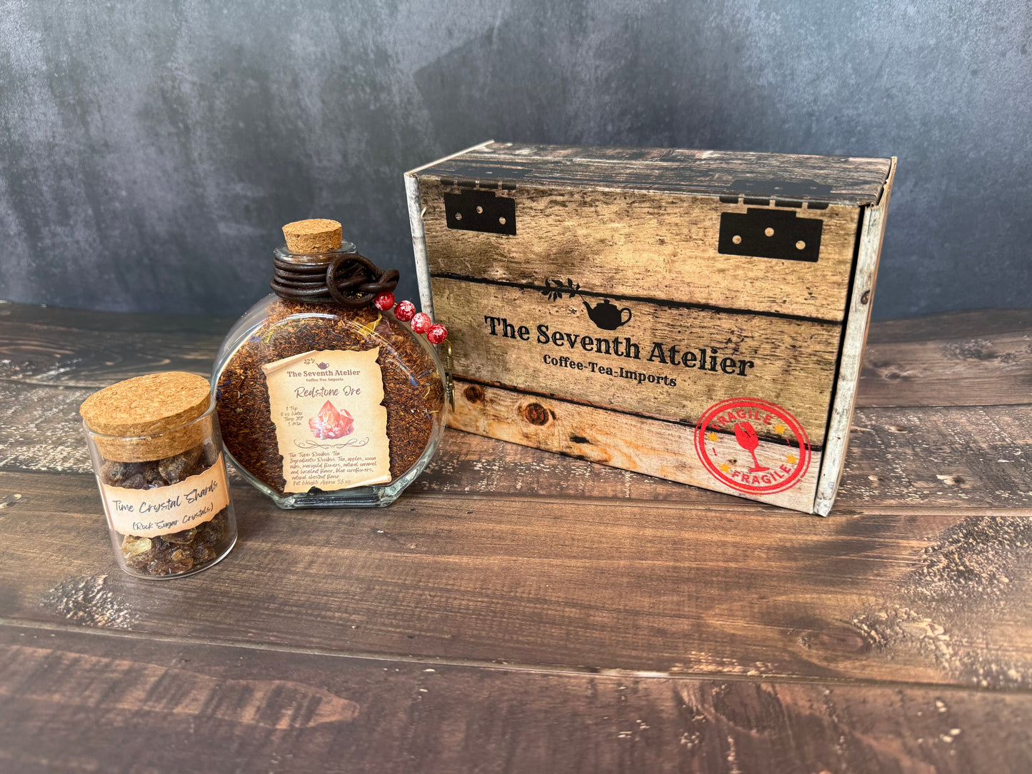 Redstone Ore & Crystal Shards Gift Set | Rooibos Tea with Rock Sugar Crystals