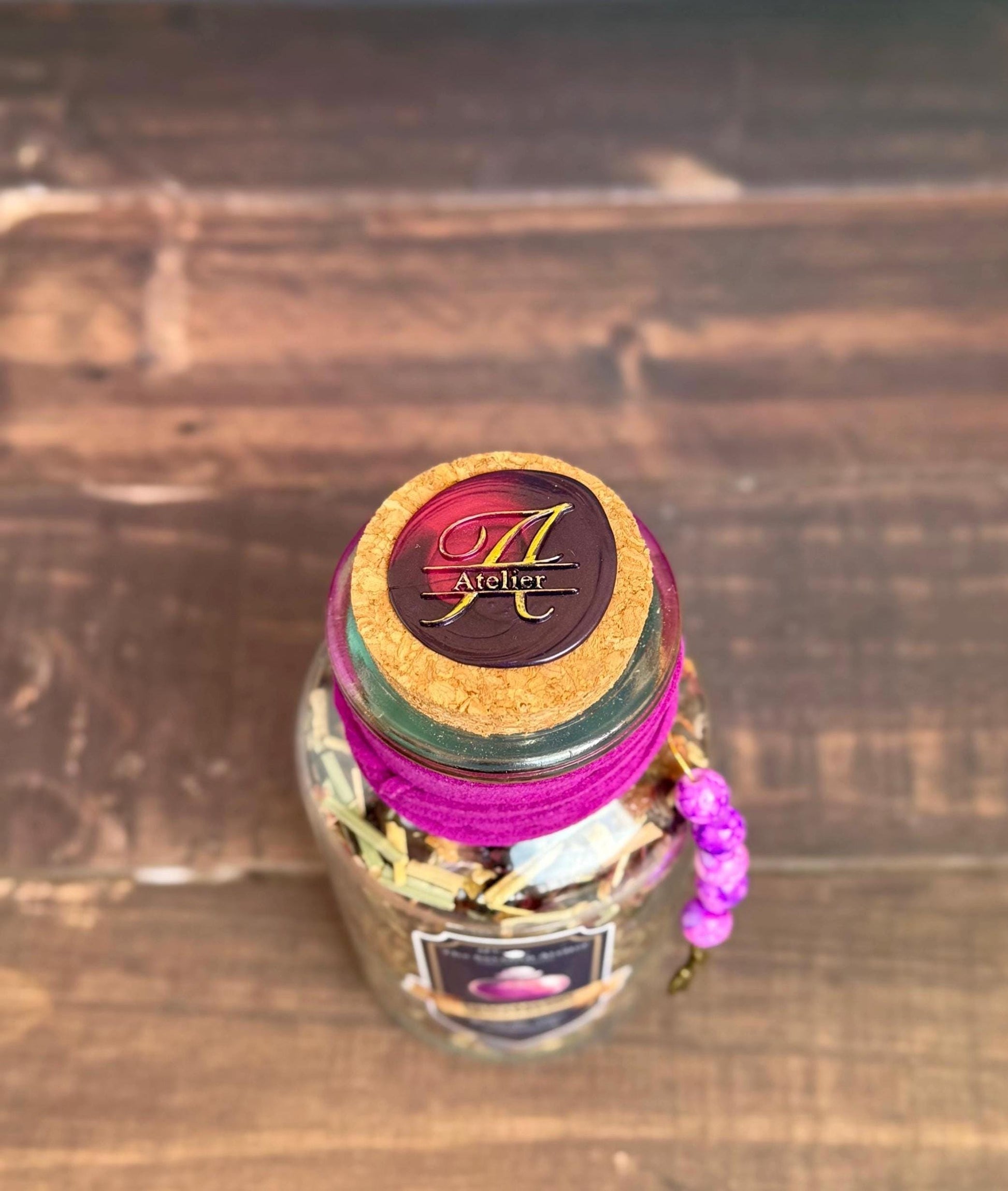 Beautiful handmade wax seal for tea jar