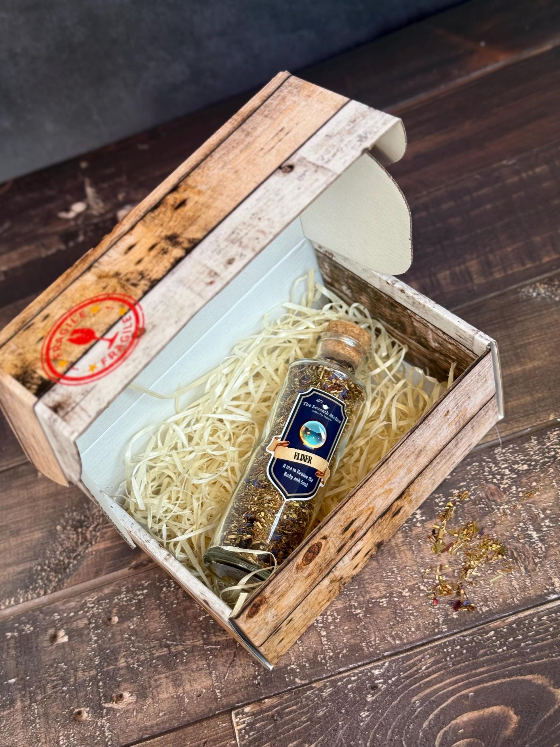 giftbox with tea jar for friends and family
