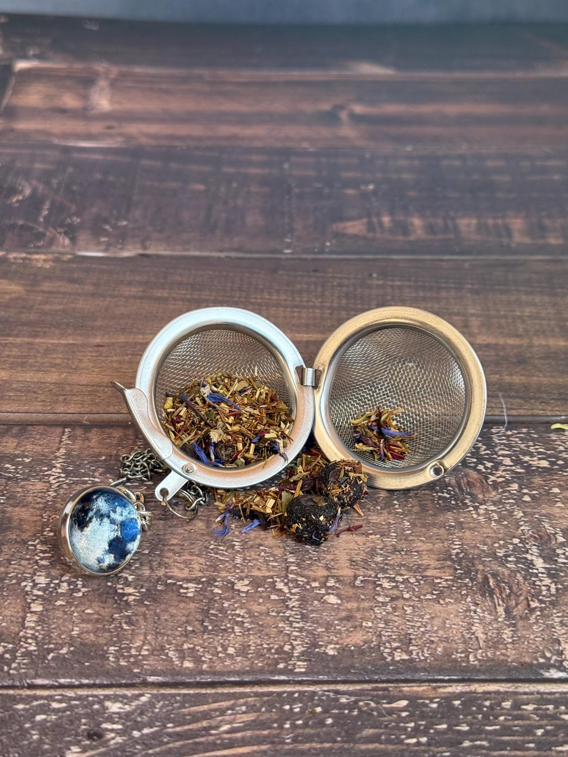 teaball with moon charm