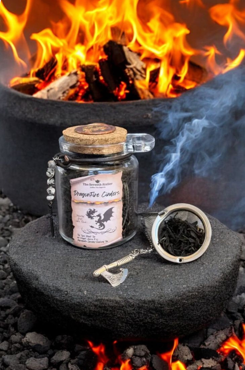 Dragonfire Cinders Black Tea | Smoked Lapsang Souchong | D&D Fantasy Loose Leaf Tea