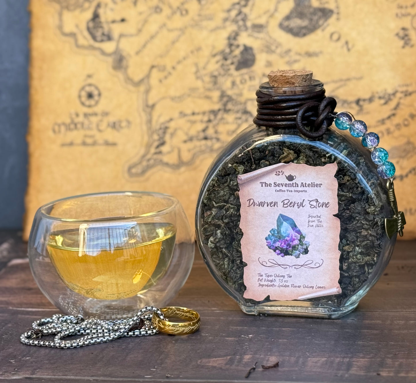 Dwarven Beryl Stone  | Mountain Summit Oolong Tea | Loose Leaf | Dwarven Style Tea Jar