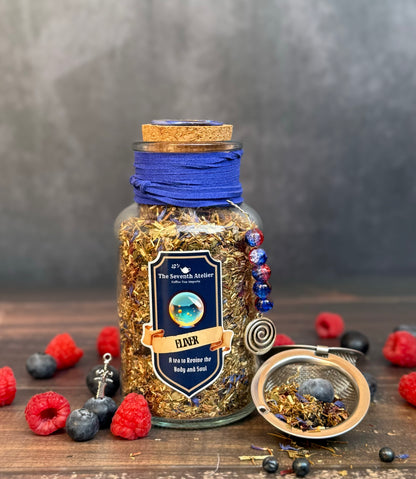 Loose leaf tea gift for fantasy lover buleberry herbal tea apothecary jar giftbox set
