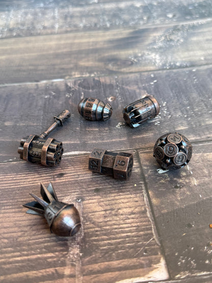 Tactical Chaos Ordinance: The Eldrin Nightshade "Bomb" Metal Dice Set