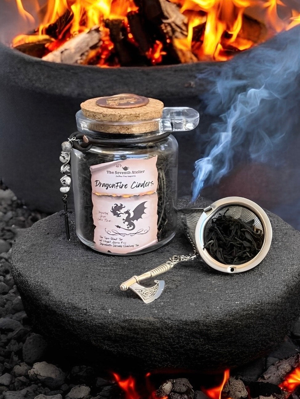 Dragonfire Cinders Black Tea | Smoked Lapsang Souchong | D&D Fantasy Loose Leaf Tea