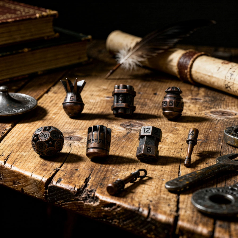 Tactical Chaos Ordinance: The Eldrin Nightshade "Bomb" Metal Dice Set