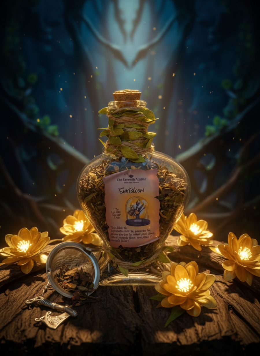Sunbloom | Jasmine Rose White Tea | Loose Leaf | Elven Style Tea Jar