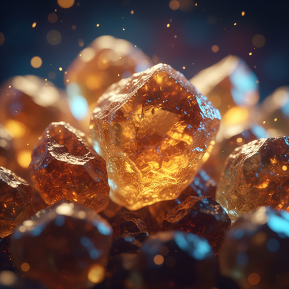 Amber Rock Sugar Crystals Macro Shot