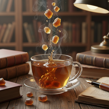 Amber Rock Sugar in Tea - Realistic Dark Academia