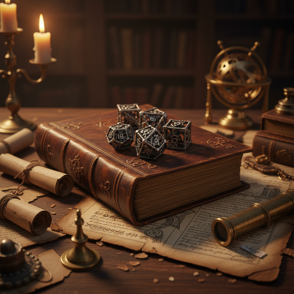 Dice on Ancient Tome