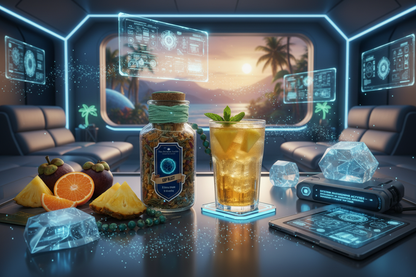 EMP Blast sci-fi lifestyle in futuristic lounge