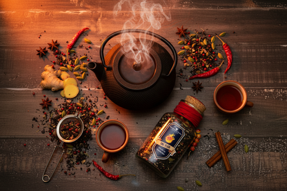 Fire Flask overhead teapot flat lay