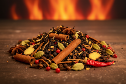 Macro close-up of Fire Flask spicy blend