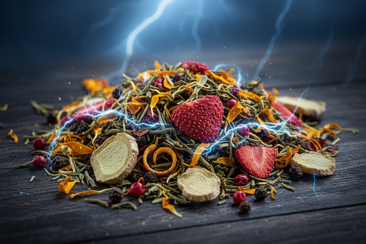 Macro close-up of Thunder Tonic lightning blend