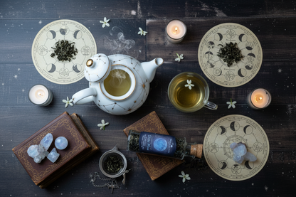 Solstice Moon overhead with teapot