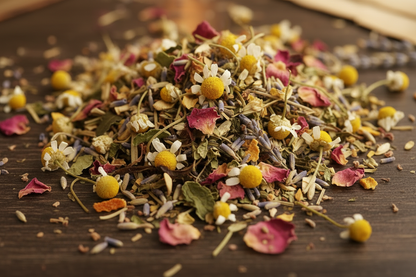 SunBloom tea macro close-up