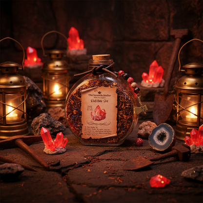 Tea Jar with Glowing Crystals