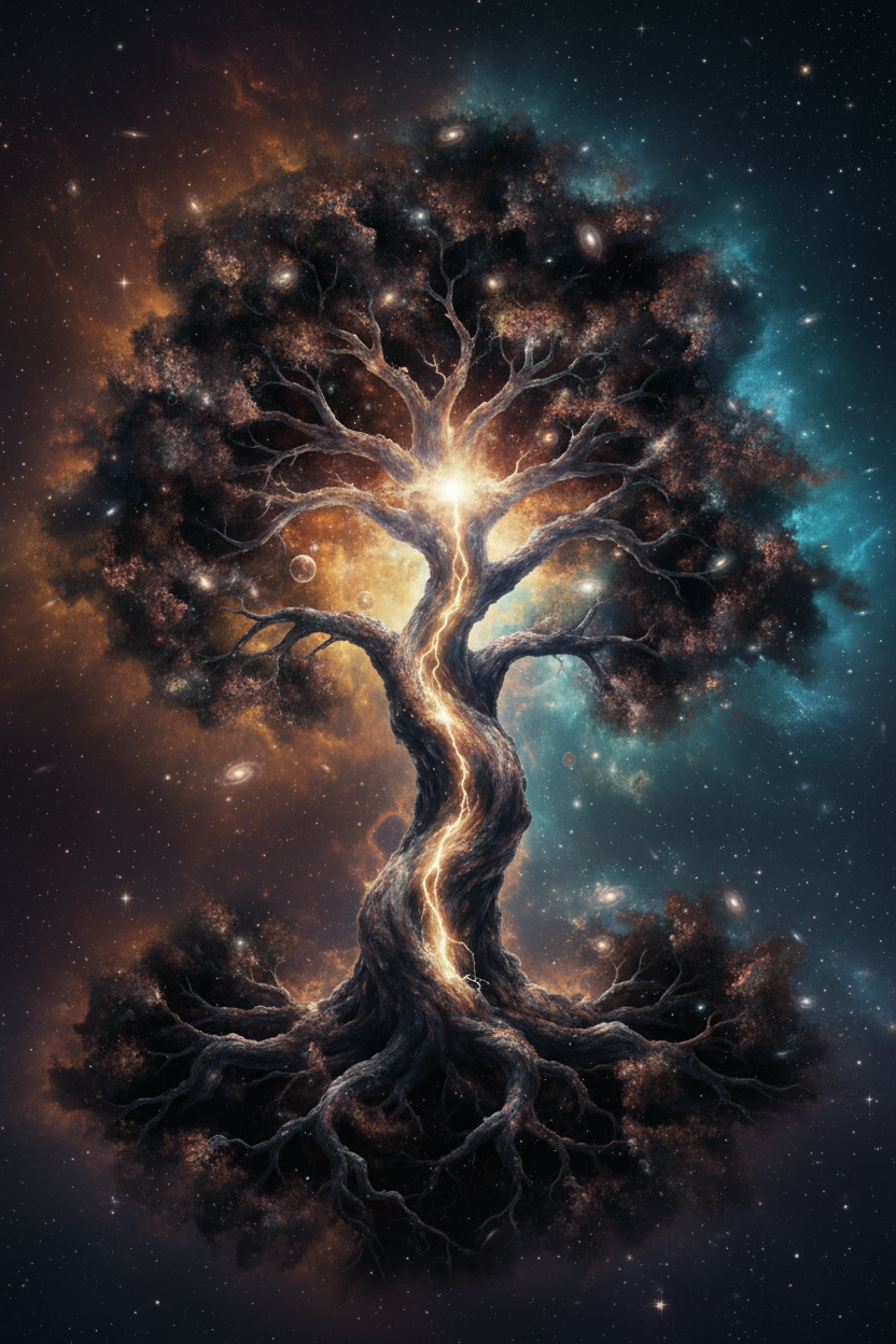 The Tree of Time — Shadow & Warm Nebula