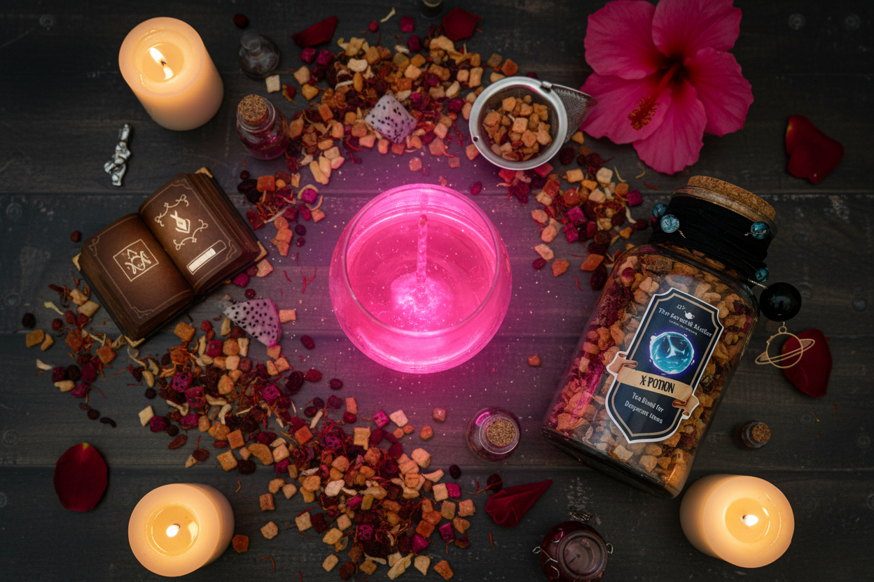 X-Potion overhead flat lay